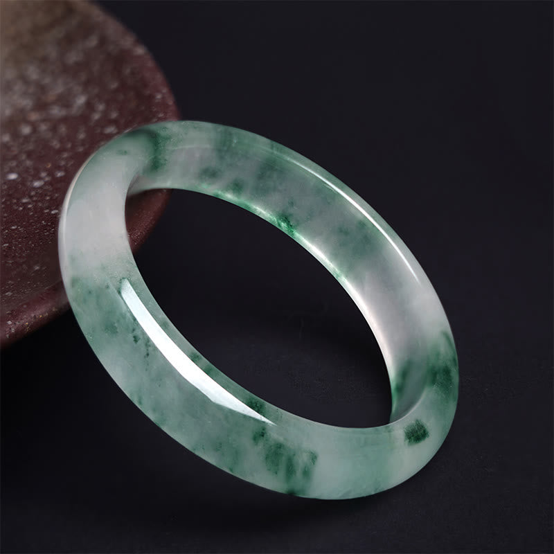 Buddha Stones Pulsera de Suerte de Jade Natural con Flor Flotante - 64 mm - image 0
