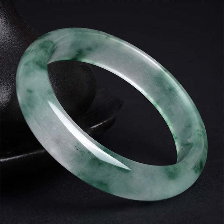 Buddha Stones Pulsera de Suerte de Jade Natural con Flor Flotante