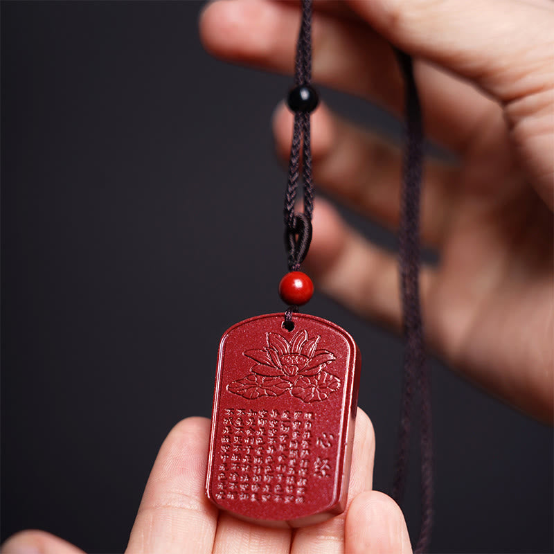 Buddha Stones Collarín Graba Sutra del Corazón de Loto con Cinnabar y Bendición - image 5