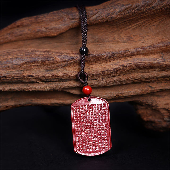 Buddha Stones Collarín Graba Sutra del Corazón de Loto con Cinnabar y Bendición - image 4