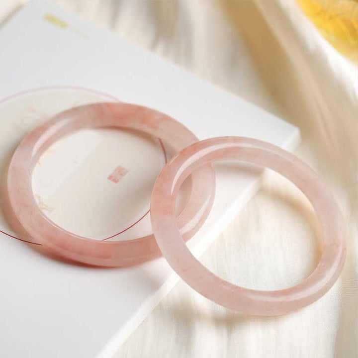 Pulsera de la Suerte de Jade de Seda Dorada Rosa de Buddha Stones - Redondo - 60-62 mm - image 8