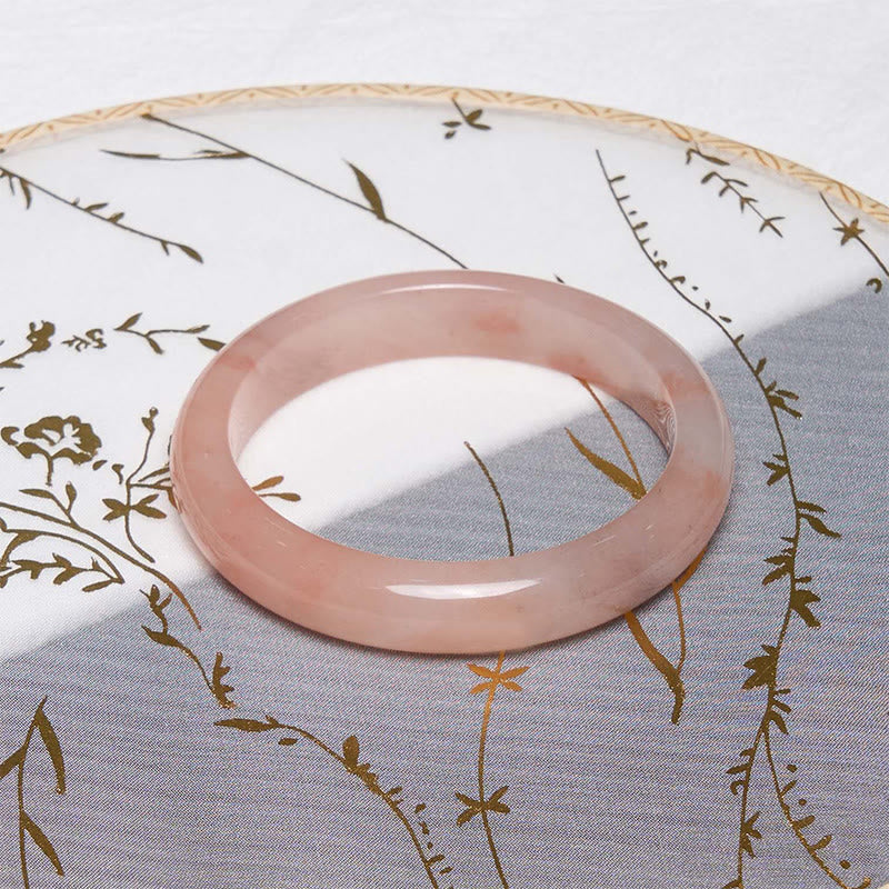Pulsera de la Suerte de Jade de Seda Dorada Rosa de Buddha Stones - image 1