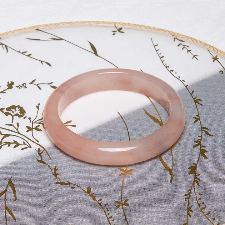Pulsera de la Suerte de Jade de Seda Dorada Rosa de Buddha Stones - image 1