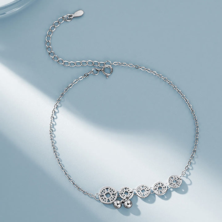 Buddha Stones 925 plata esterlina monedas de cobre campanas protección tobilleras de metal - image 11