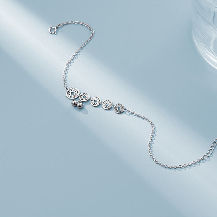 Buddha Stones 925 plata esterlina monedas de cobre campanas protección tobilleras de metal - image 6