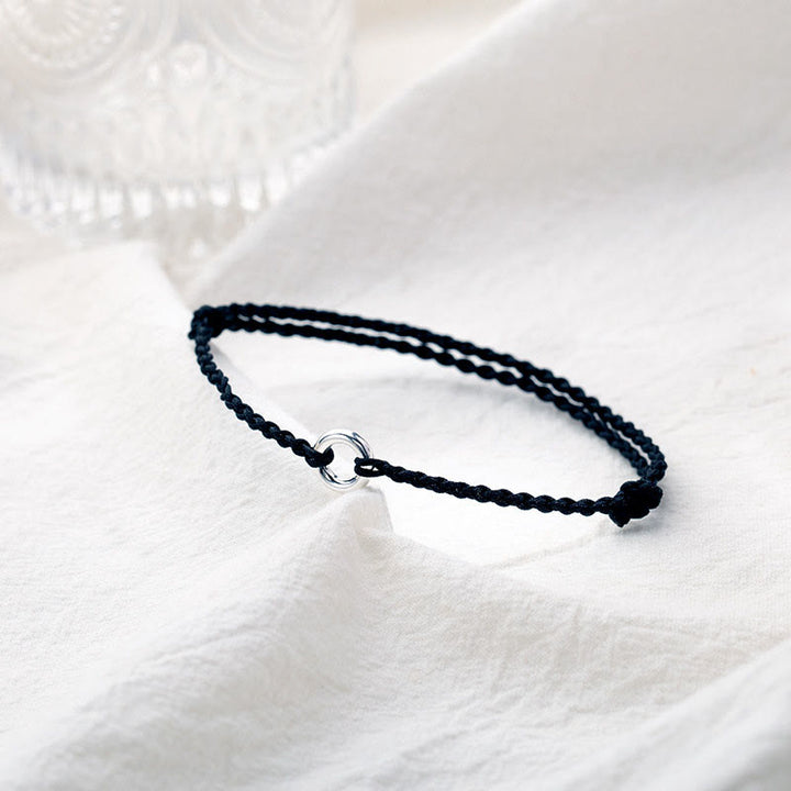 Buddha Stones Tobillera de Cuerda Trenzada de la Suerte con Broche de Paz en Plata de Ley 925 - image 12