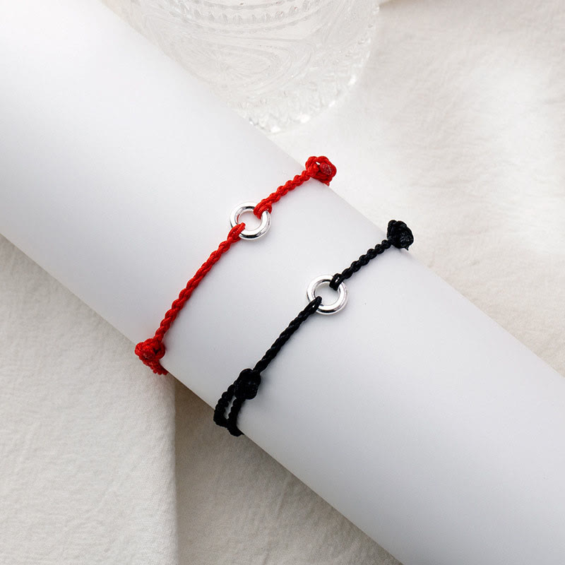 Buddha Stones Tobillera de Cuerda Trenzada de la Suerte con Broche de Paz en Plata de Ley 925 - image 15