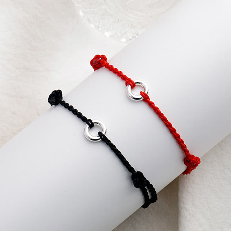 Buddha Stones Tobillera de Cuerda Trenzada de la Suerte con Broche de Paz en Plata de Ley 925 - image 14