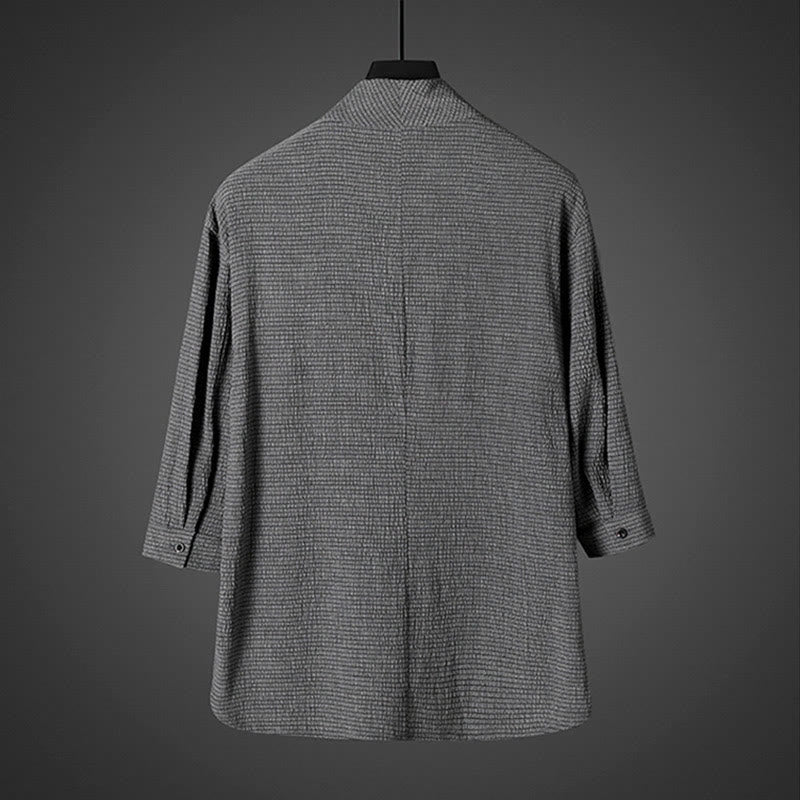 Camisa casual de hombre con cuello en V y manga tres cuartos de Buddha Stones - image 3