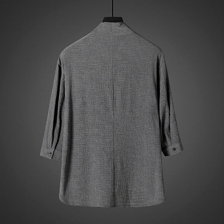 Camisa casual de hombre con cuello en V y manga tres cuartos de Buddha Stones - image 3