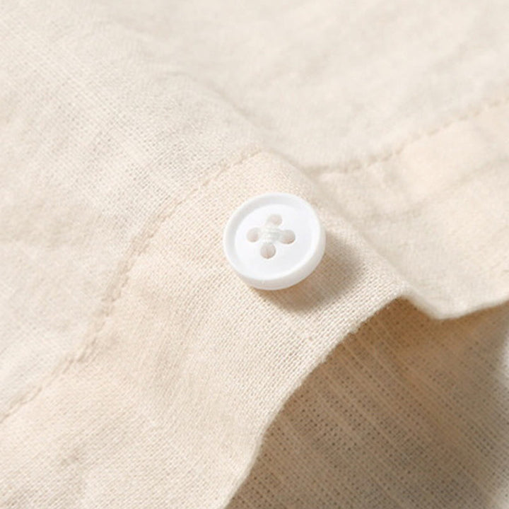 Camisa de verano de manga corta para hombre de algodón y lino de Buddha Stones - image 8