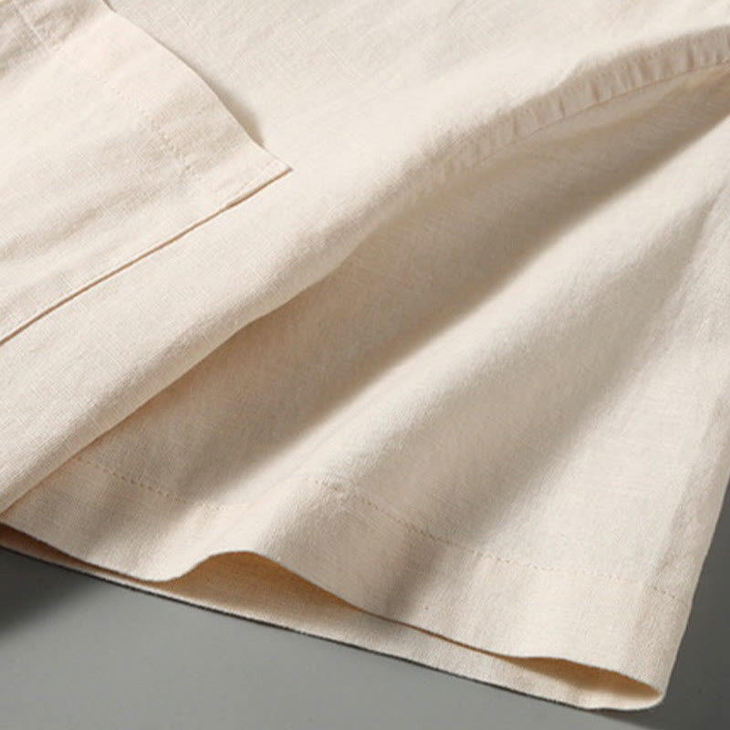 Camisa de verano de manga corta para hombre de algodón y lino de Buddha Stones - image 10