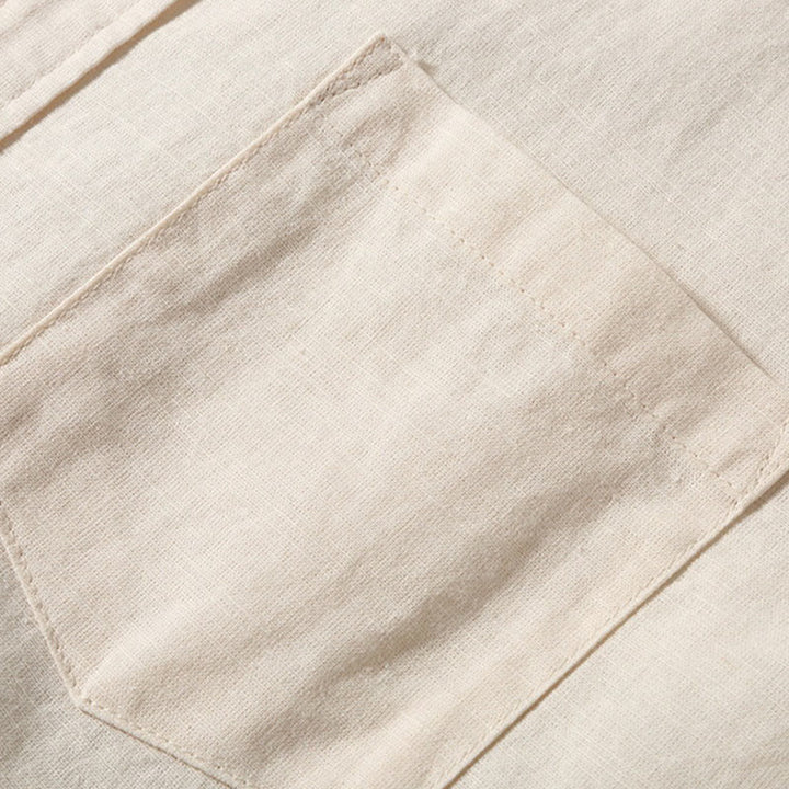 Camisa de verano de manga corta para hombre de algodón y lino de Buddha Stones - image 9