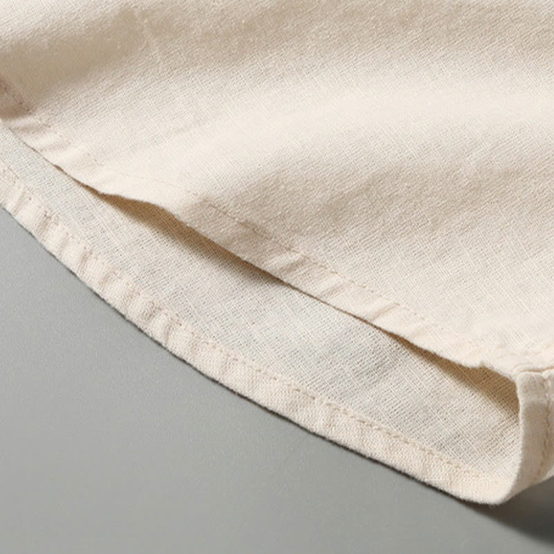 Camisa de verano de manga corta para hombre de algodón y lino de Buddha Stones - image 13