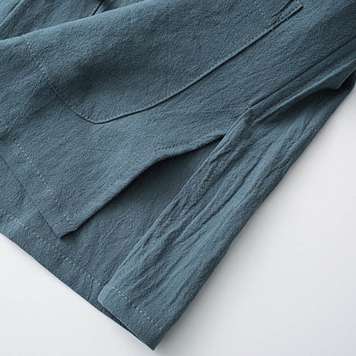 Conjunto de Ropa para Hombre de Manga Corta con Botón de Rana Tradicional y Pantalones de Algodón Buddha Stones - image 5