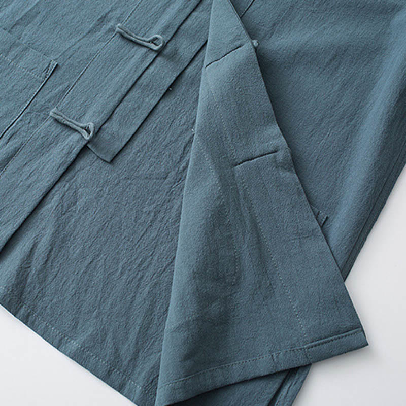 Conjunto de Ropa para Hombre de Manga Corta con Botón de Rana Tradicional y Pantalones de Algodón Buddha Stones - image 4