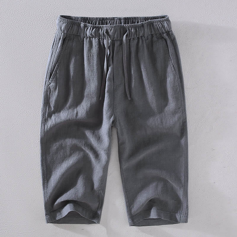 Pantalones de Hombre Buddha Stones en Color Sólido de Lino y Ramio con Cintura Ajustable y Bolsillos - Gris oscuro - US/UK/AU42, EU52 (3XL)  - image 12