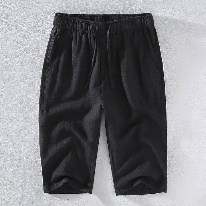 Pantalones de Hombre Buddha Stones en Color Sólido de Lino y Ramio con Cintura Ajustable y Bolsillos - Negro - US/UK/AU42, EU52 (3XL)  - image 11