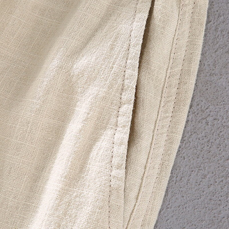 Pantalones de Hombre Buddha Stones en Color Sólido de Lino y Ramio con Cintura Ajustable y Bolsillos - image 3