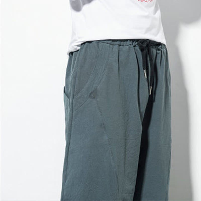 Pantalones casuales de algodón con cordón y bolsillos para hombre de Buddha Stones - image 9