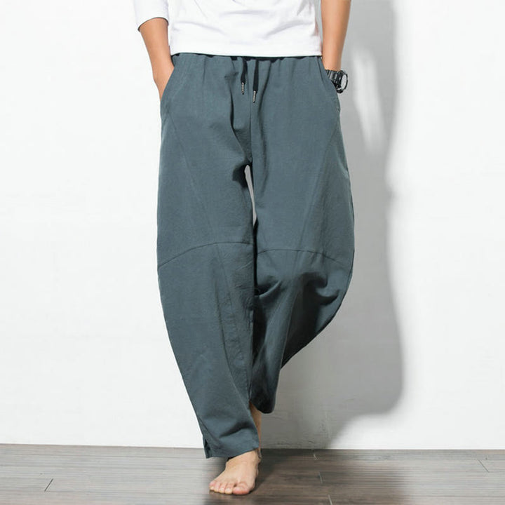 Pantalones casuales de algodón con cordón y bolsillos para hombre de Buddha Stones - image 6