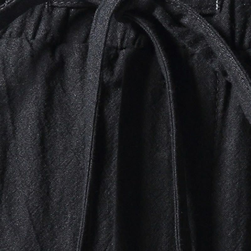 Buddha Stones Pantalones de Harem para Hombres de Algodón y Lino de Color Sólido con Bolsillos - image 3