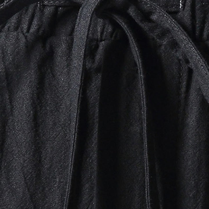 Buddha Stones Pantalones de Harem para Hombres de Algodón y Lino de Color Sólido con Bolsillos - image 3