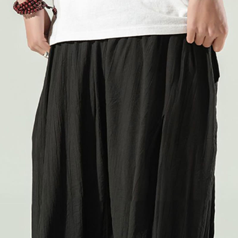 Pantalones harén de algodón Buddha Stones para hombre con cordón y bolsillos - image 25