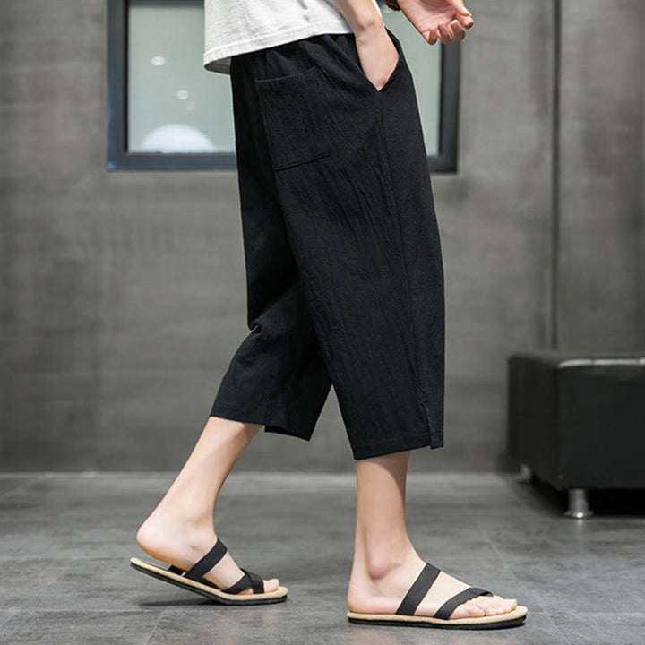 Pantalones cortos de verano para hombre con cordón ajustable y bolsillos , de Buddha Stones. - image 12