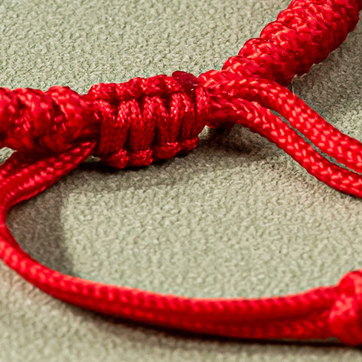 Pulsera de Cuerda Roja con Jade de la Suerte Abundancia de Buddha Stones