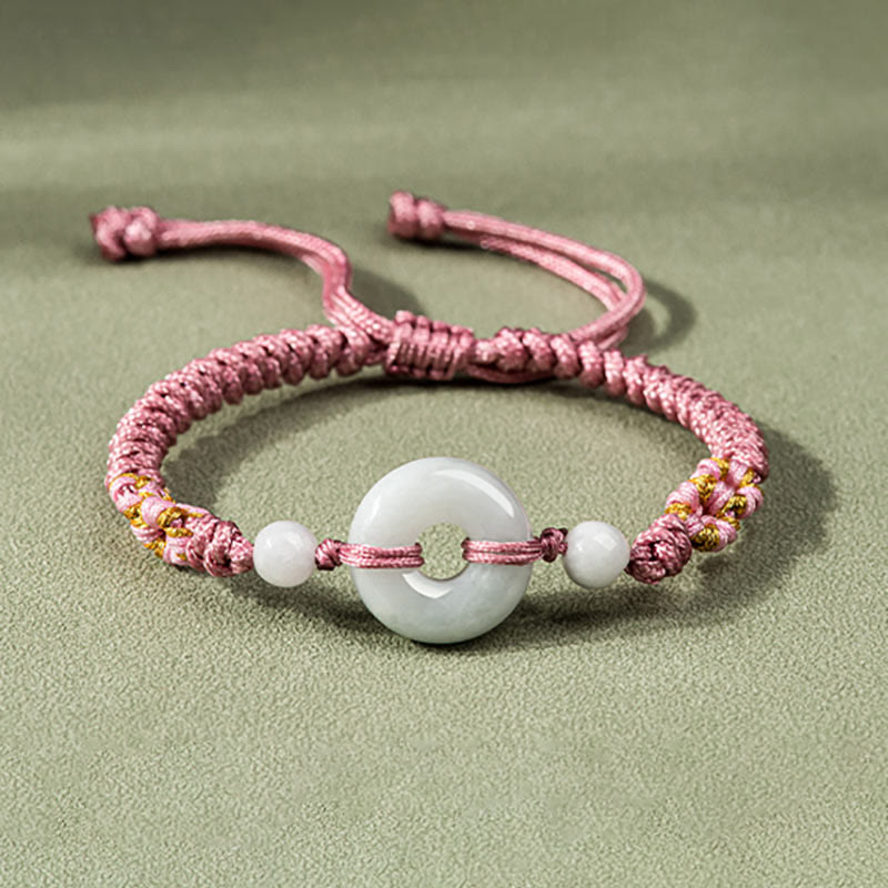 Pulsera de Cuerda Roja con Jade de la Suerte Abundancia de Buddha Stones