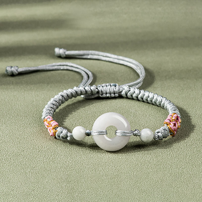 Pulsera de Cuerda Roja con Jade de la Suerte Abundancia de Buddha Stones