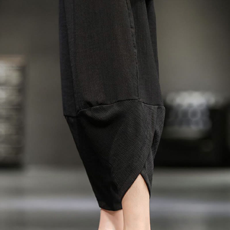 Buddha Stones Pantalones cortos de verano de algodón y lino sólidos para hombres con bolsillos - image 36