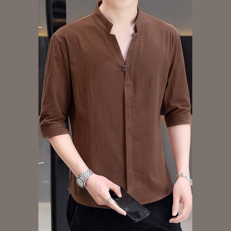 Camisa de hombre de verano de algodón de manga corta con botones Buddha Stones - Perú - US/UK/AU48, EU58 (6XL)  - image 13
