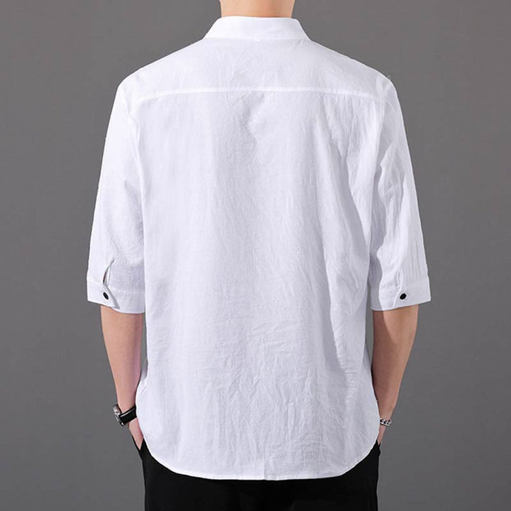 Camisa de hombre de verano de algodón de manga corta con botones Buddha Stones - image 5