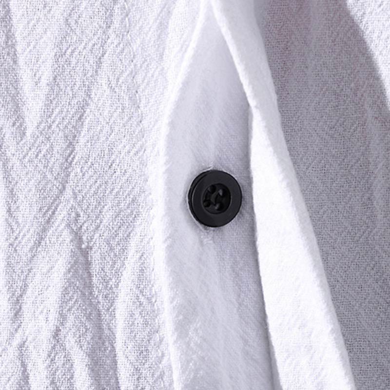 Camisa de hombre de verano de algodón de manga corta con botones Buddha Stones - image 8