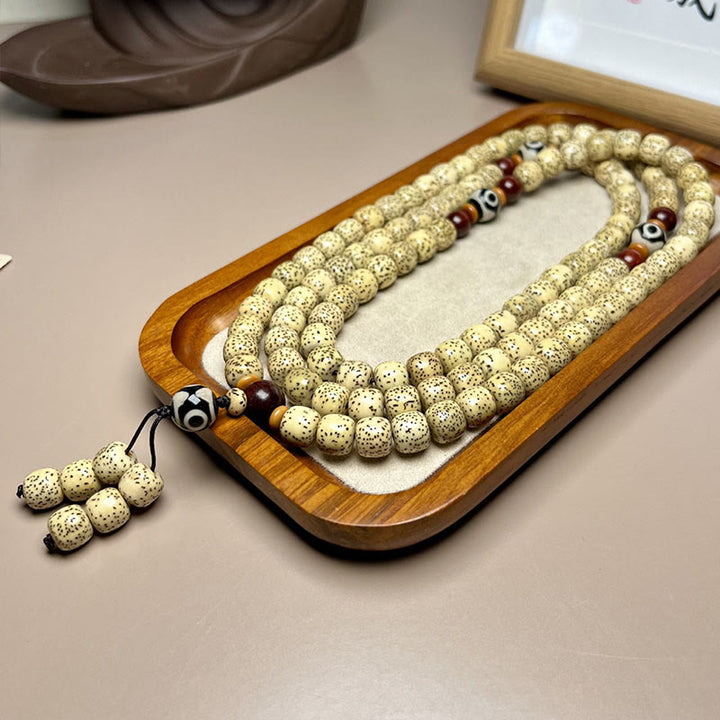 Buddha Stones 108 Mala Beads Semilla de Bodhi Dzi Bead Pulsera Para Ahuyentar a los Espíritus Malignos