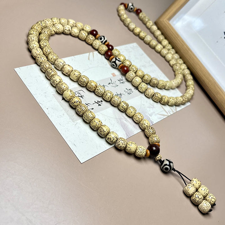 Buddha Stones 108 Mala Beads Semilla de Bodhi Dzi Bead Pulsera Para Ahuyentar a los Espíritus Malignos