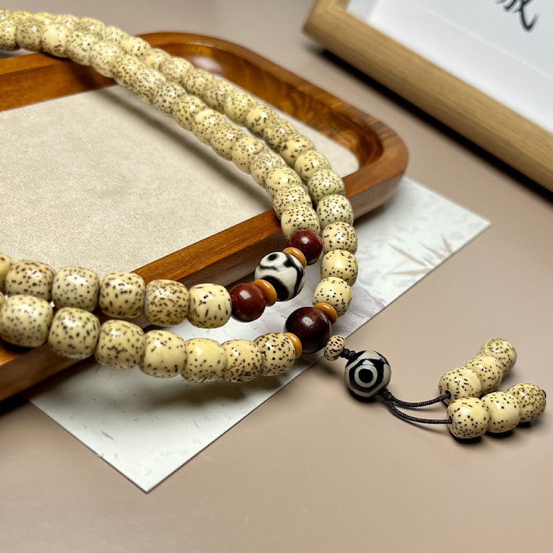 Buddha Stones 108 Mala Beads Semilla de Bodhi Dzi Bead Pulsera Para Ahuyentar a los Espíritus Malignos