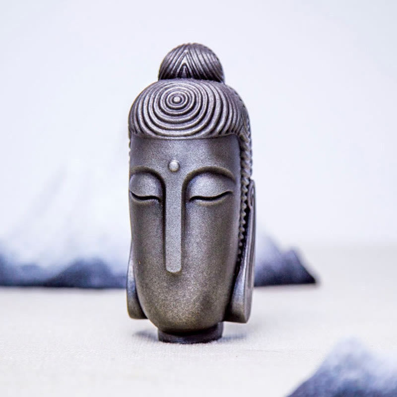 Buddha Stones Estatua de Buda Meditando con Ojos Cerrados de Resina Fundida con Óxido de Polvo de Hierro para Decoración del Hogar - image 21