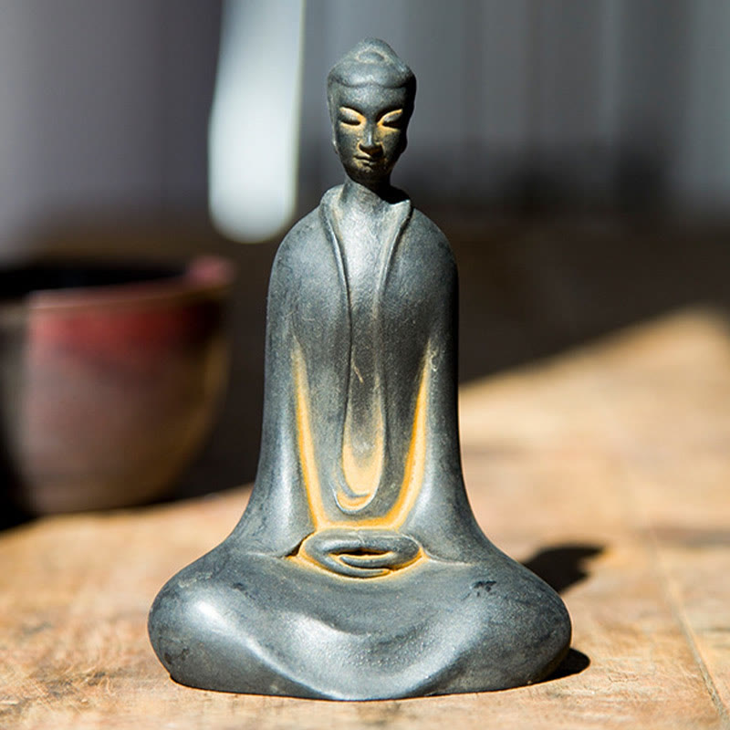 Buddha Stones Estatua de Resina Hecha a Mano de Polvo de Hierro Oxidado de Buda Sakyamuni Decoración del Hogar - image 1