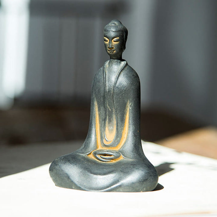Buddha Stones Estatua de Resina Hecha a Mano de Polvo de Hierro Oxidado de Buda Sakyamuni Decoración del Hogar - image 8