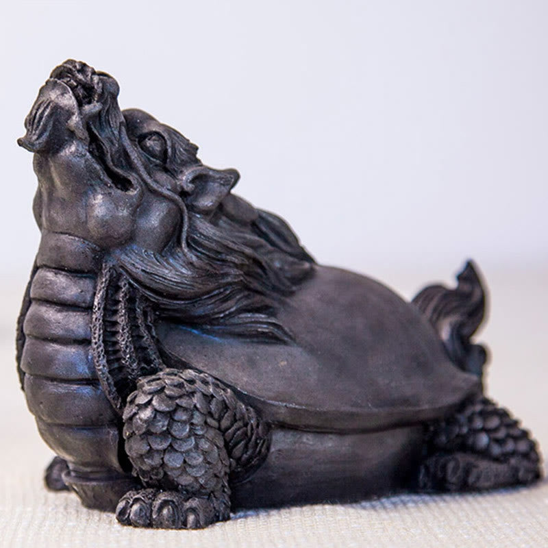 Estatua de Resina Hecha a Mano de Tortuga Dragón con Polvo de Hierro Oxidado para Decoración del Hogar Buddha Stones