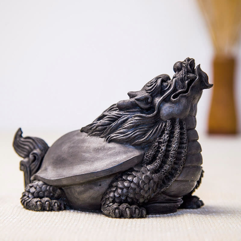 Estatua de Resina Hecha a Mano de Tortuga Dragón con Polvo de Hierro Oxidado para Decoración del Hogar Buddha Stones