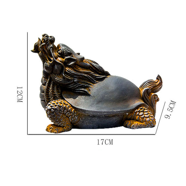Estatua de Resina Hecha a Mano de Tortuga Dragón con Polvo de Hierro Oxidado para Decoración del Hogar Buddha Stones