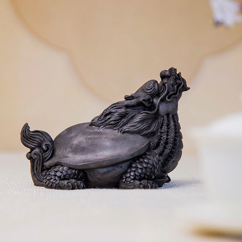Estatua de Resina Hecha a Mano de Tortuga Dragón con Polvo de Hierro Oxidado para Decoración del Hogar Buddha Stones