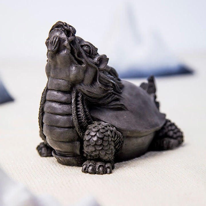 Estatua de Resina Hecha a Mano de Tortuga Dragón con Polvo de Hierro Oxidado para Decoración del Hogar Buddha Stones