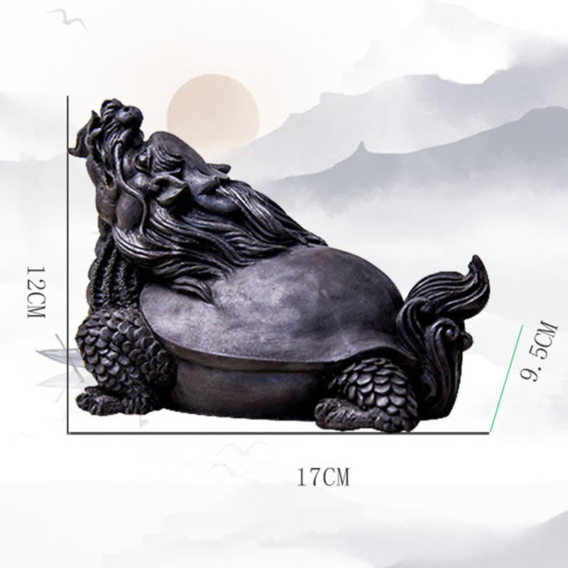 Estatua de Resina Hecha a Mano de Tortuga Dragón con Polvo de Hierro Oxidado para Decoración del Hogar Buddha Stones