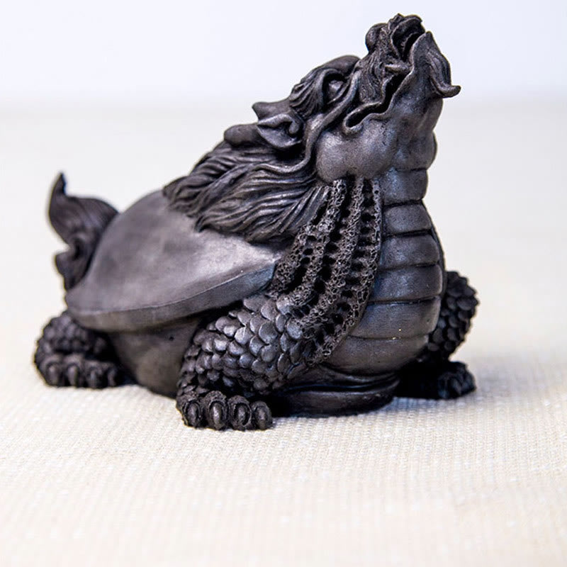 Estatua de Resina Hecha a Mano de Tortuga Dragón con Polvo de Hierro Oxidado para Decoración del Hogar Buddha Stones