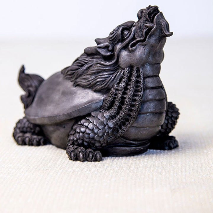 Estatua de Resina Hecha a Mano de Tortuga Dragón con Polvo de Hierro Oxidado para Decoración del Hogar Buddha Stones